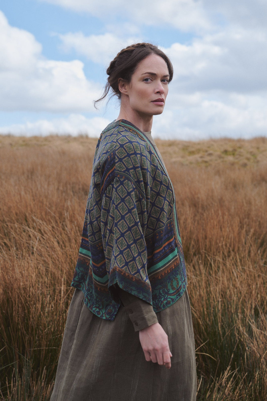 Amulet Emerald Wool Kimono - One Hundred Stars