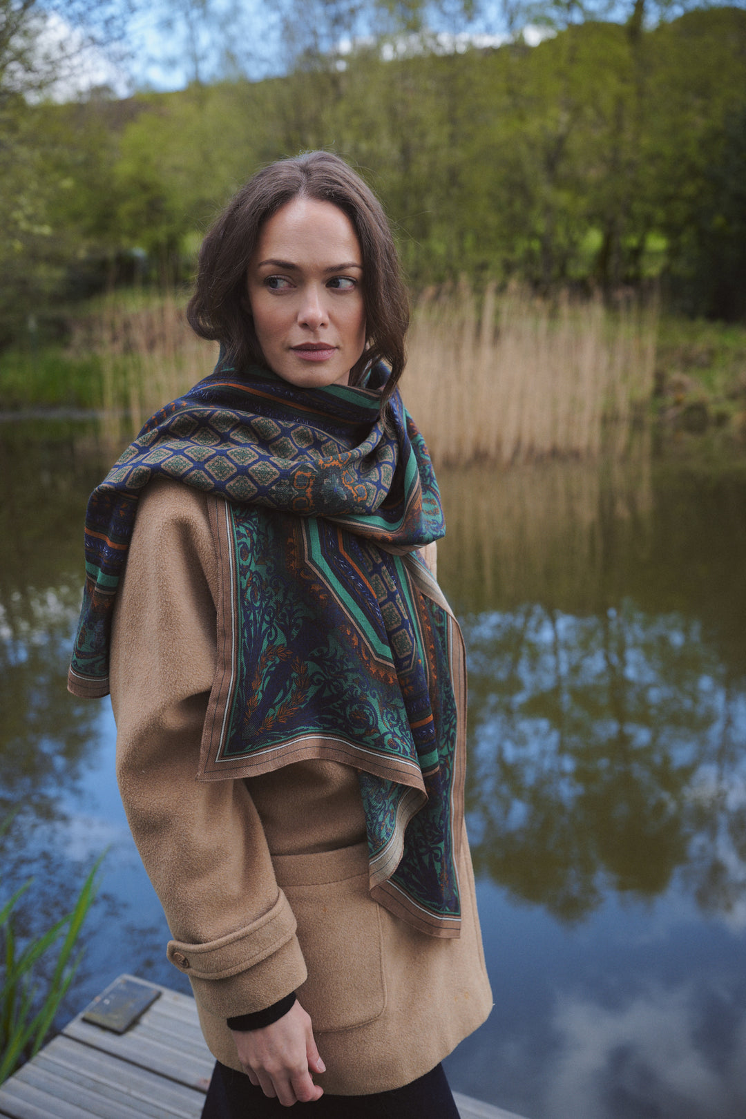 Amulet Emerald Wool Scarf - One Hundred Stars