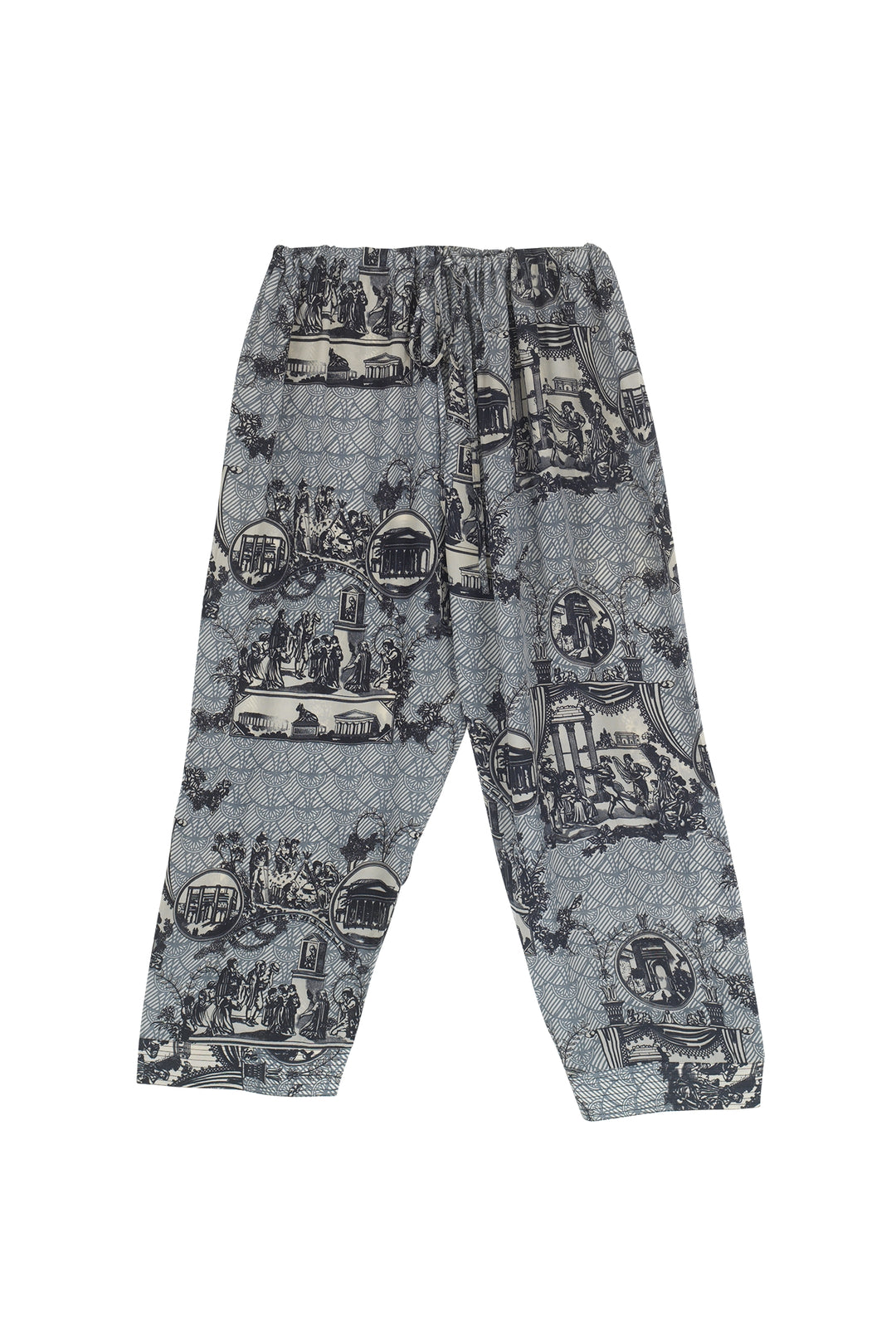 Women's lounge pants in ancient columns charcoal print by One Hundred Stars