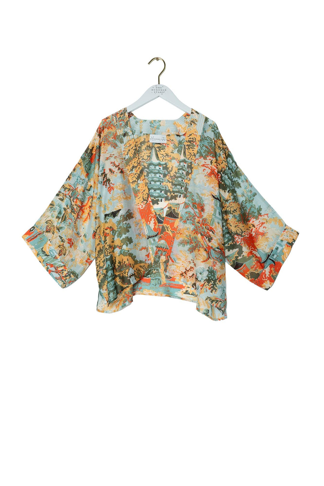 China Tree Aqua Kimono