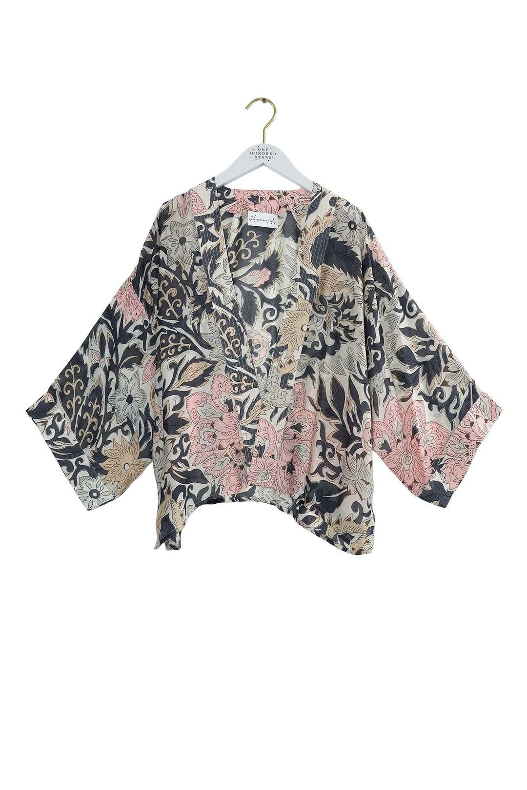 Block Taupe Kimono - One Hundred Stars