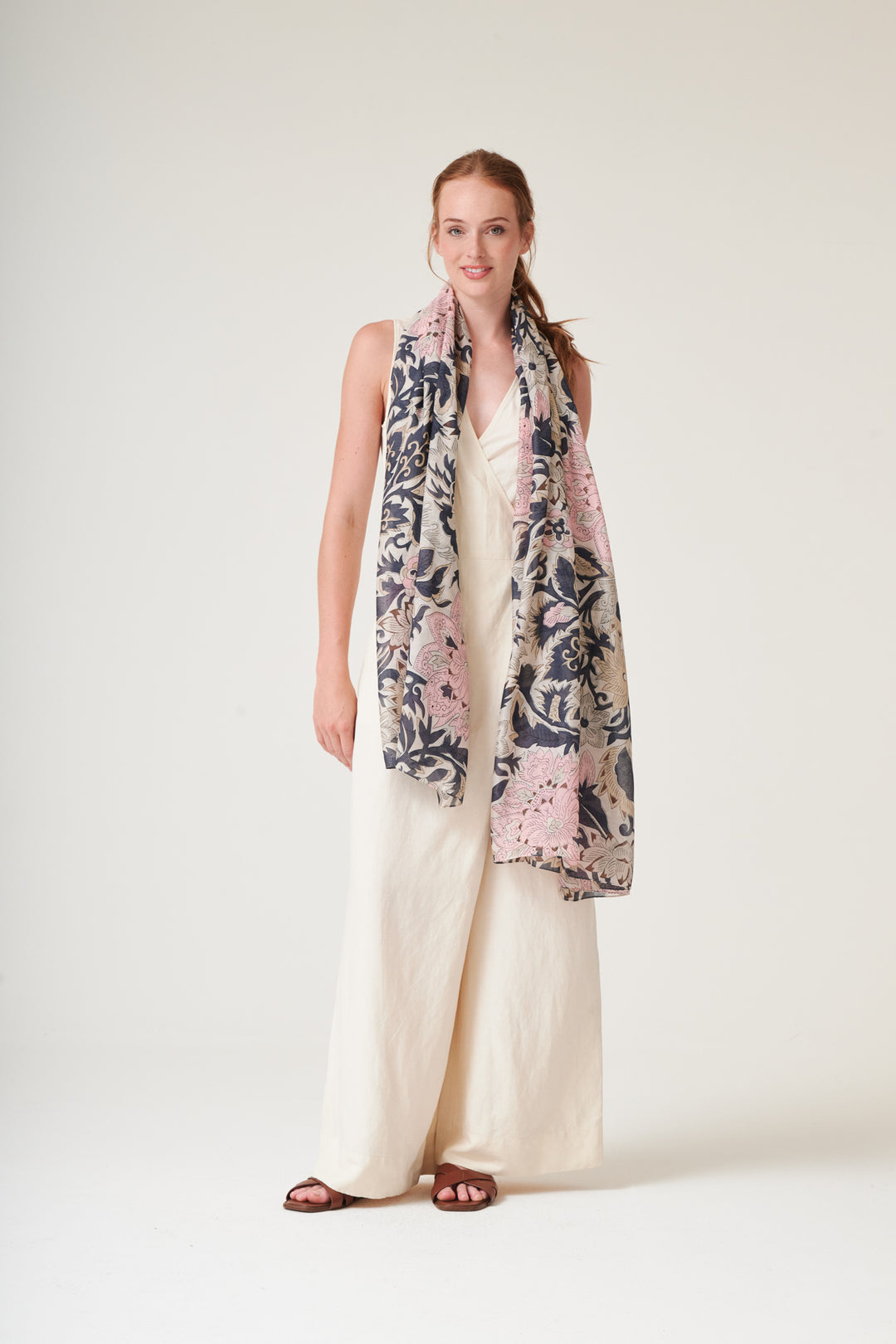 Block Taupe Scarf - One Hundred Stars