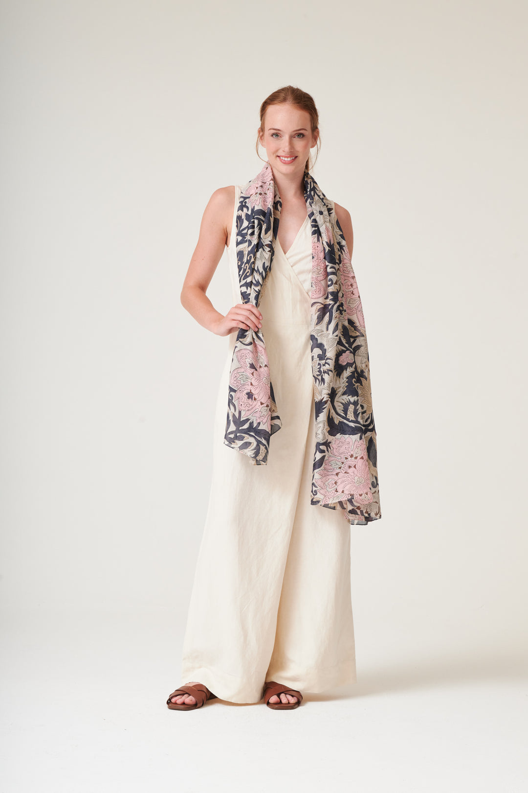 Block Taupe Scarf - One Hundred Stars