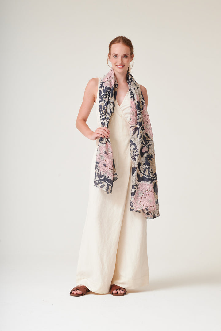 Block Taupe Scarf - One Hundred Stars
