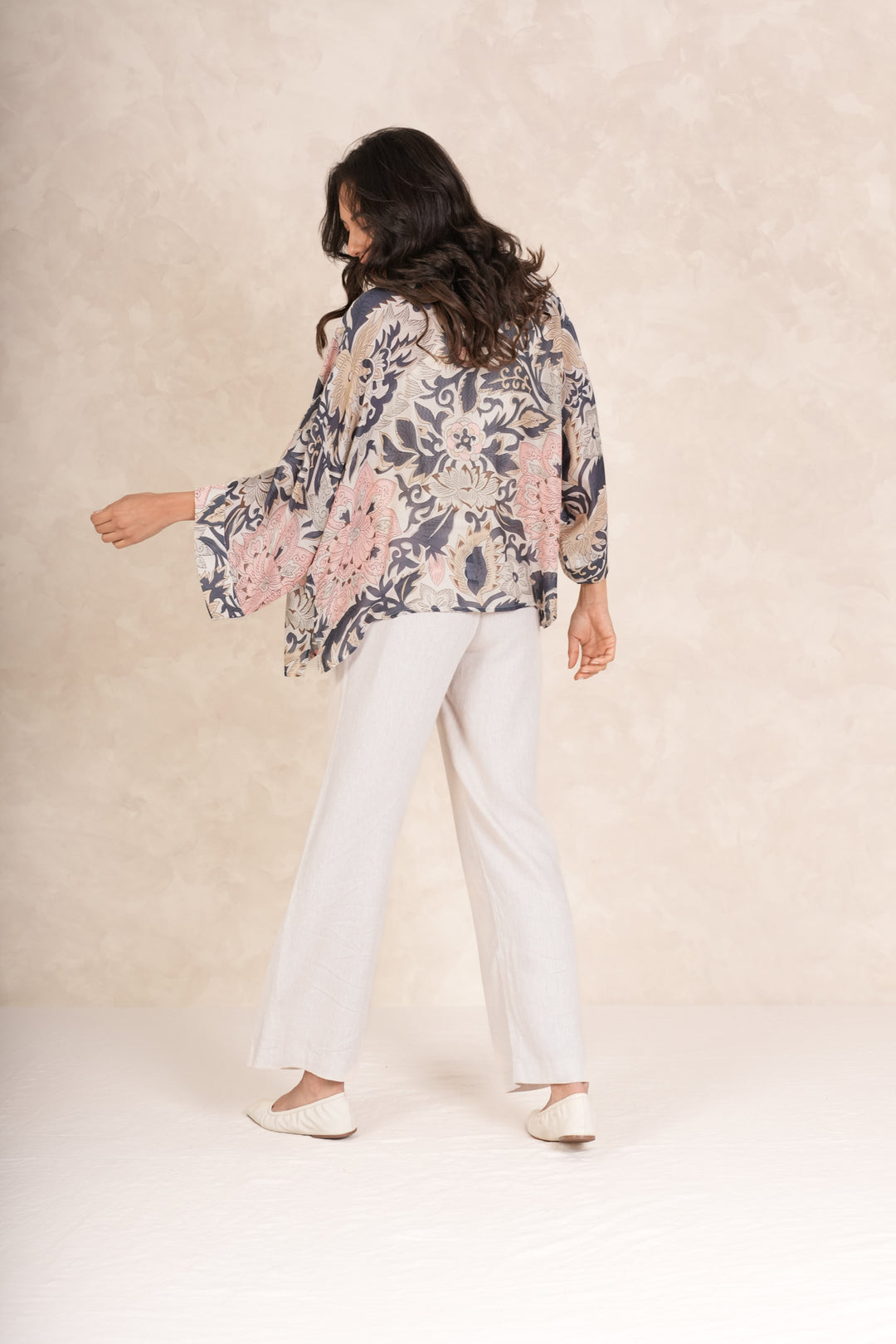 Block Taupe Kimono - One Hundred Stars