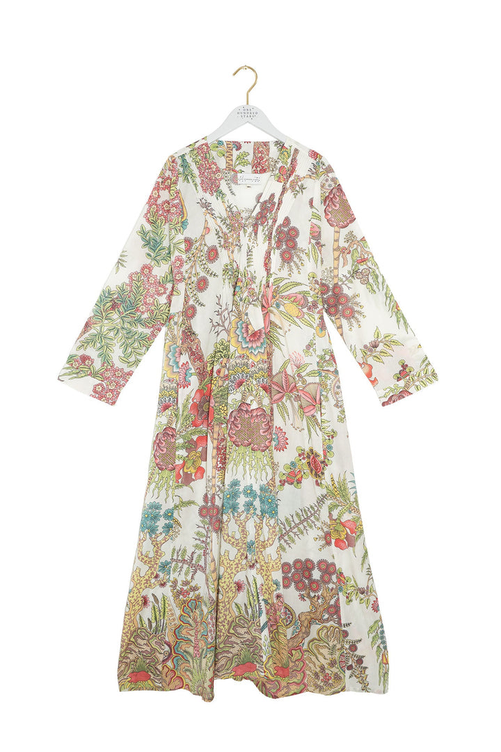 Boho Garden Ecru Pinch Pleat Dress - One Hundred Stars