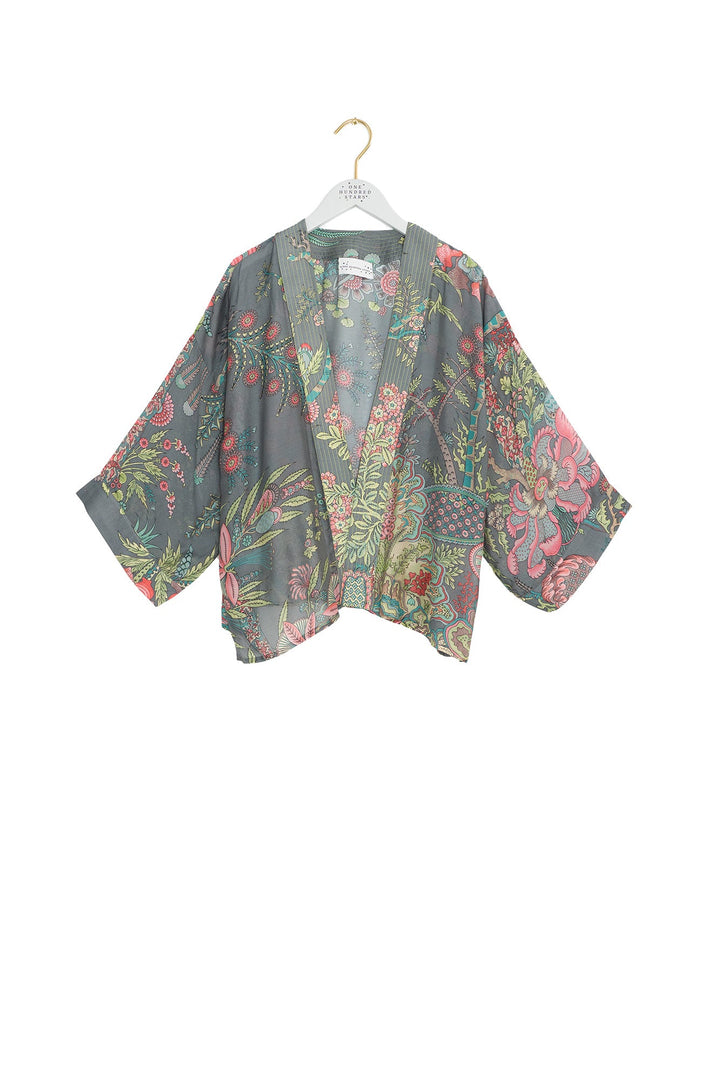 Boho Garden Grey Kimono - One Hundred Stars