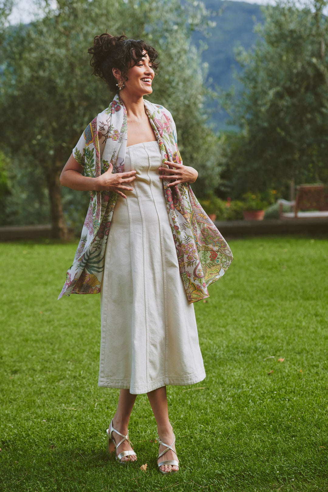 Boho Garden Ecru Scarf - One Hundred Stars