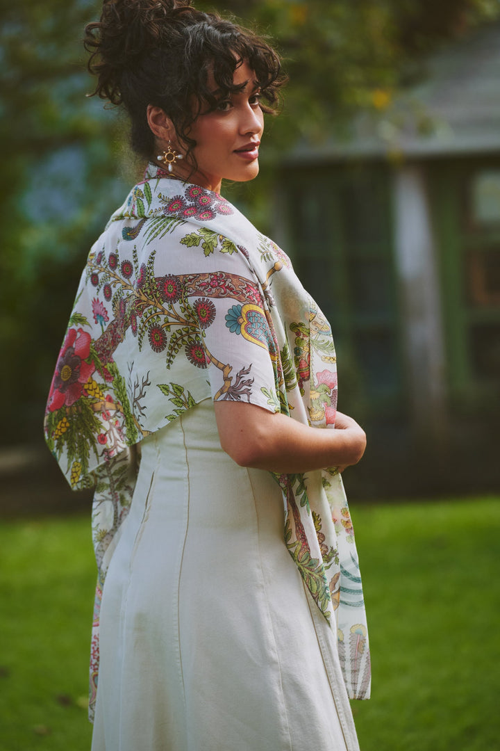 Boho Garden Ecru Scarf - One Hundred Stars