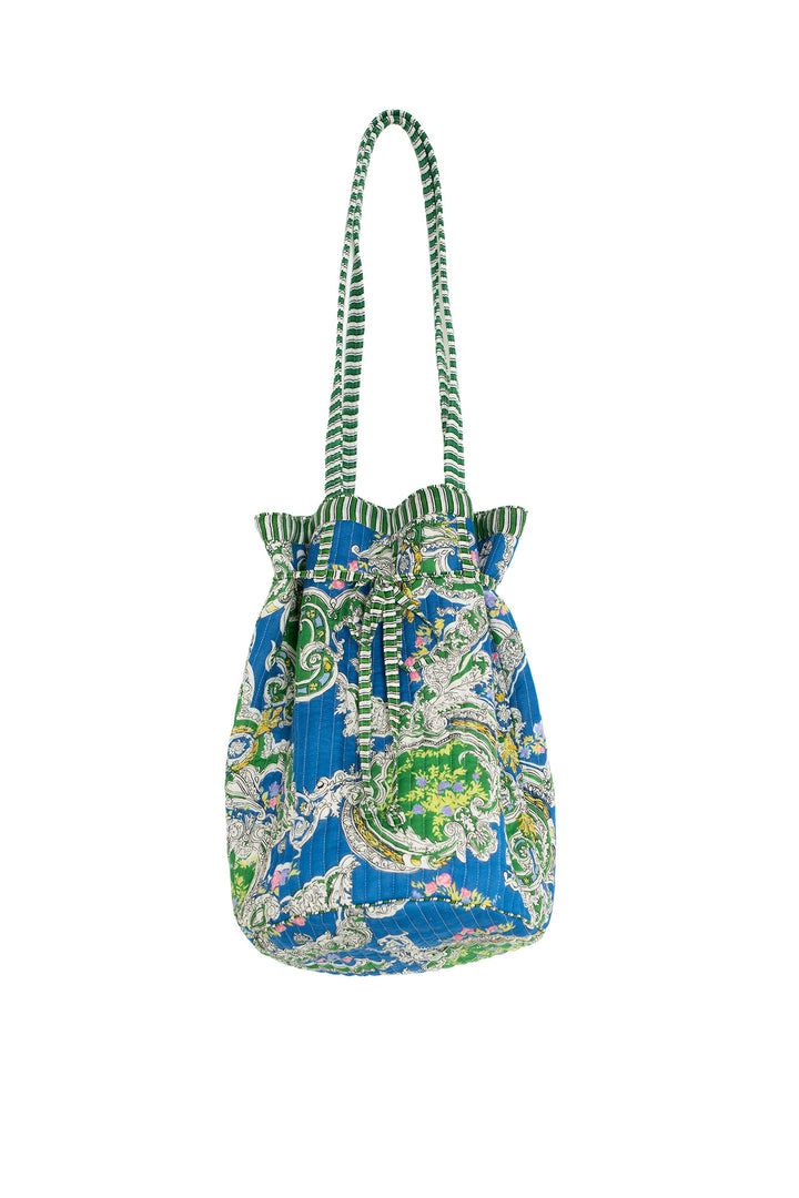 Cartouche Blue Cotton Vanity Bag