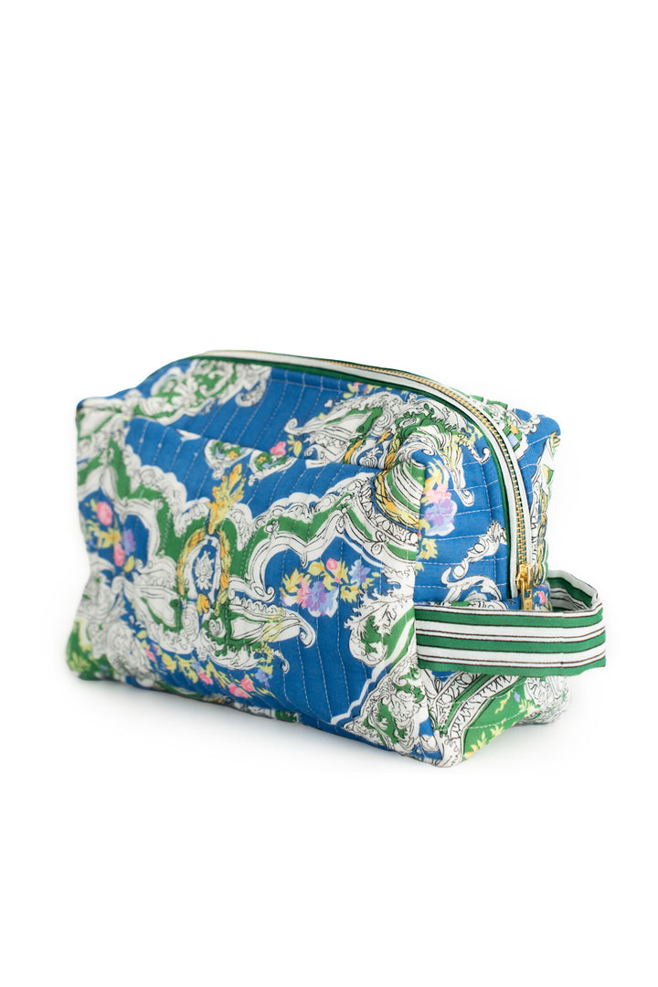 Cartouche Blue Cotton Wash Bag