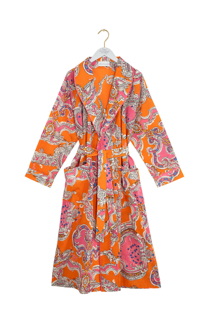 Cartouche Orange Cotton Gown