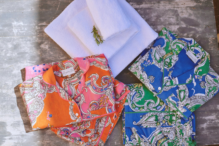 Cartouche Blue Cotton Pyjama Set