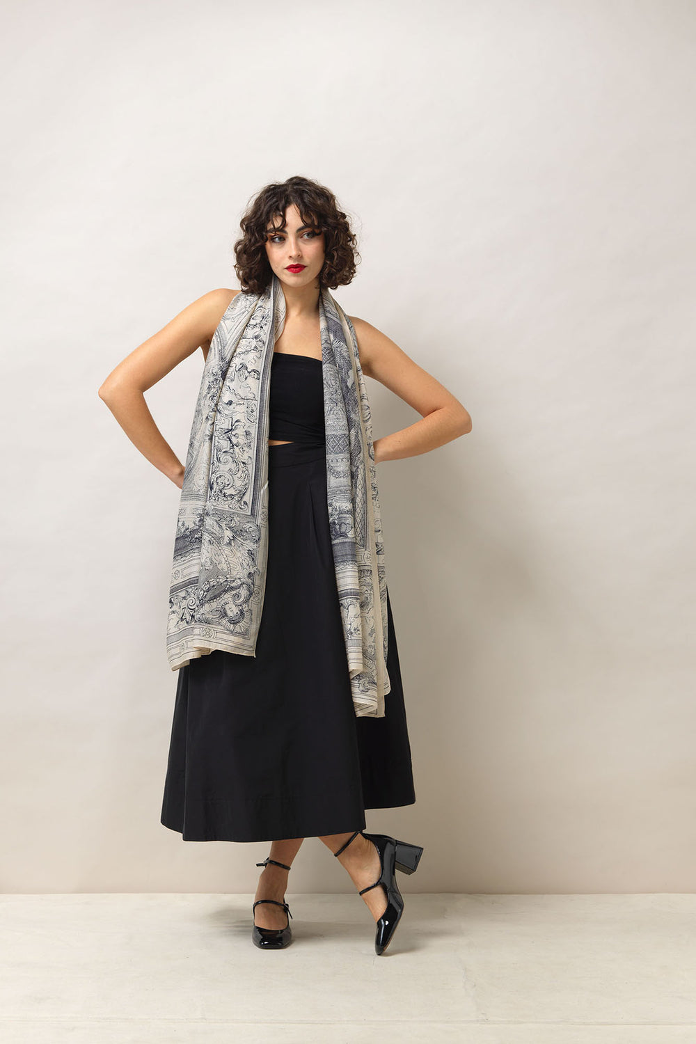 Women's accessories, large scarf in cherub print by One Hundred Stars