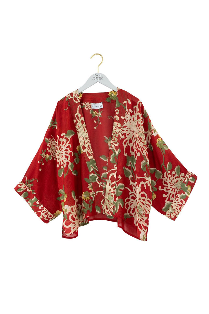 Chrysanthemum Red Kimono - One Hundred Stars