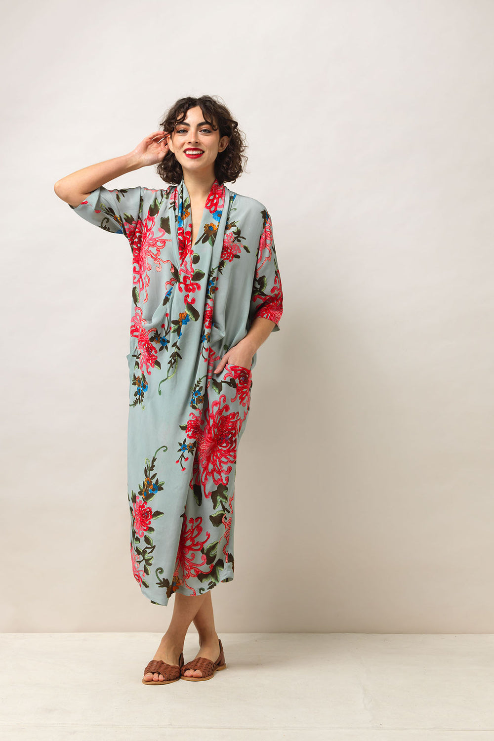 Chrysanthemum Aqua Rachel Dress - One Hundred Stars