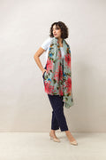Chrysanthemum Aqua Scarf