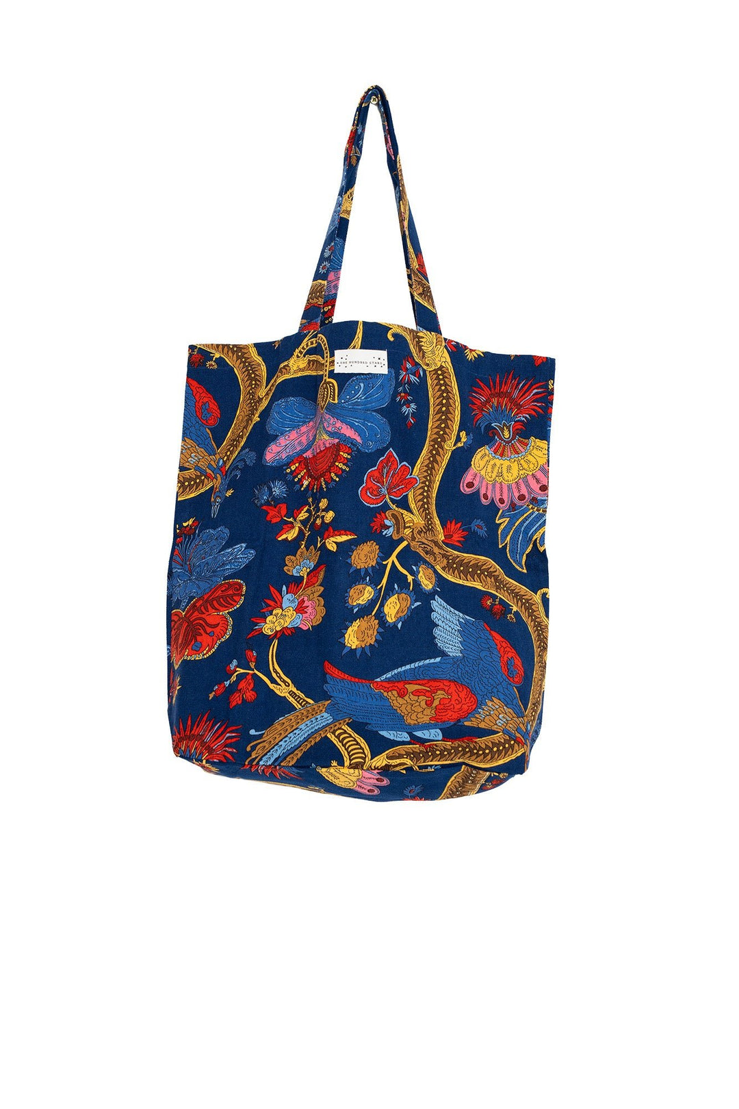 Climbing Peacock Royal Blue Canvas Bag - One Hundred Stars