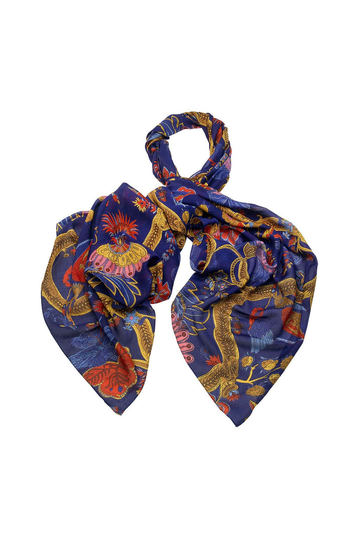 Climbing Peacock Royal Blue Scarf - One Hundred Stars