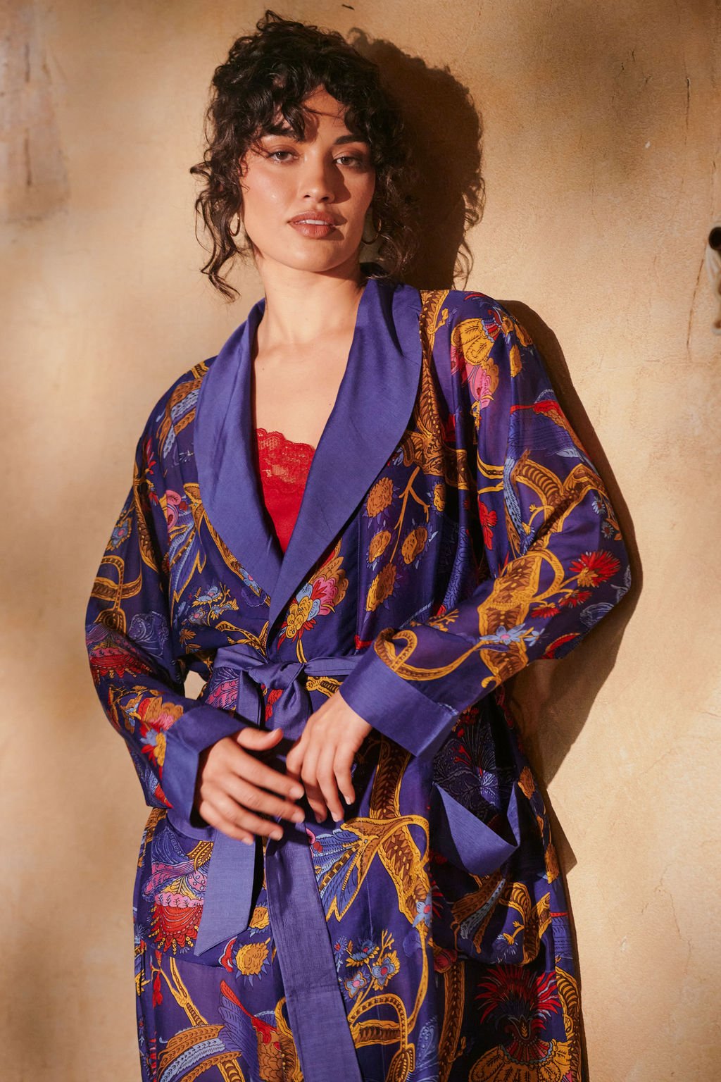 Climbing Peacock Royal Blue Gown - One Hundred Stars