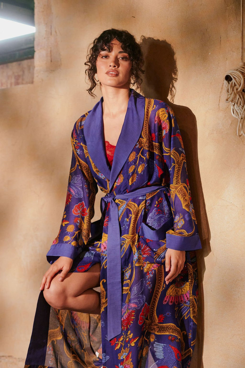 Climbing Peacock Royal Blue Gown - One Hundred Stars