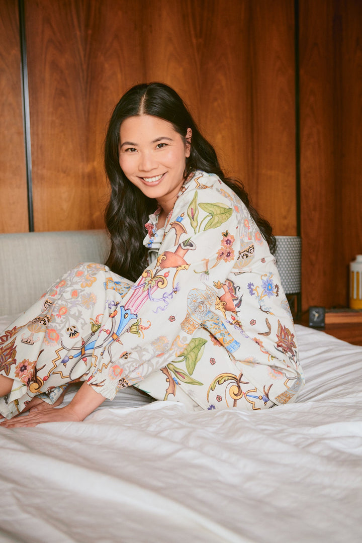 Cornucopia Ivory Poplin Pyjama Set - One Hundred Stars