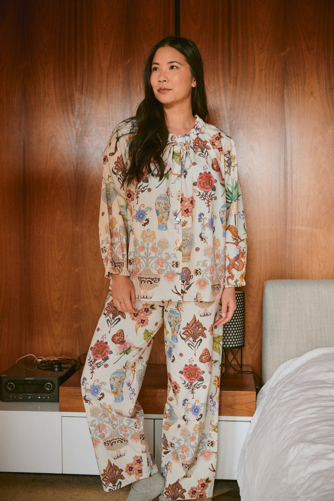 Cornucopia Ivory Poplin Pyjama Set - One Hundred Stars