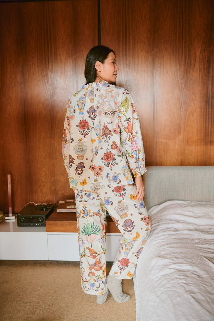 Cornucopia Ivory Poplin Pyjama Set - One Hundred Stars