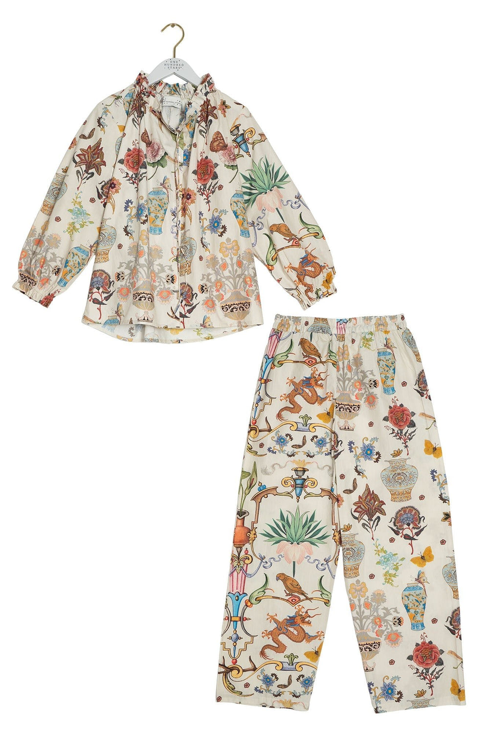Cornucopia Ivory Poplin Pyjama Set - One Hundred Stars