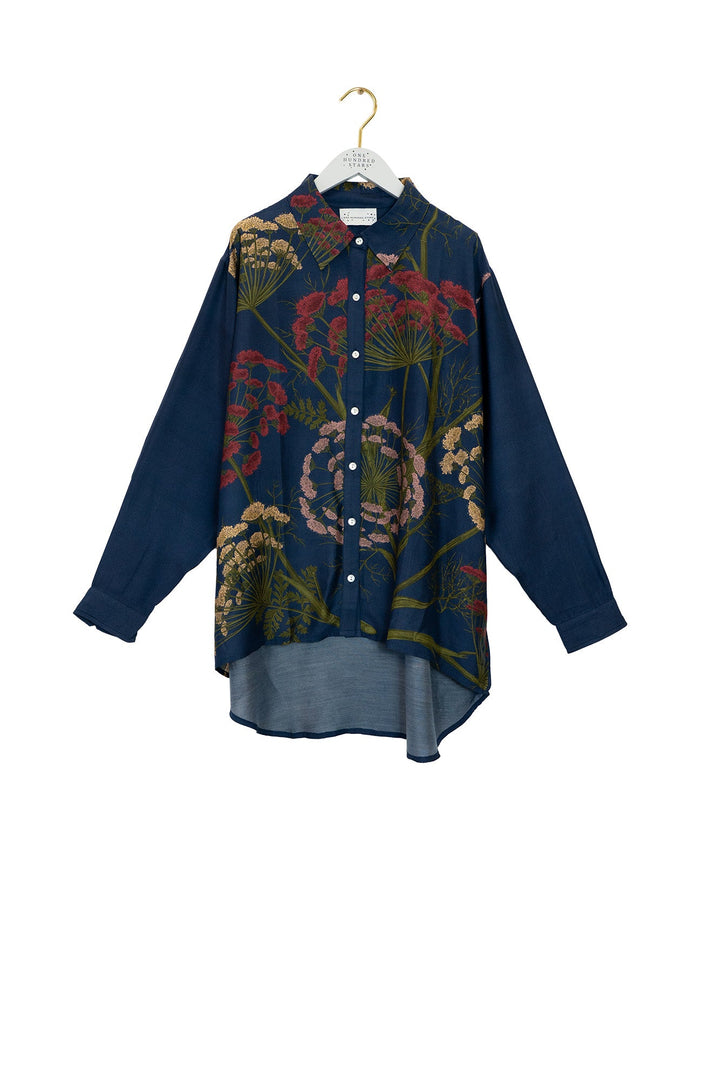 Parsley Seed Navy Oversized Shirt - One Hundred Stars