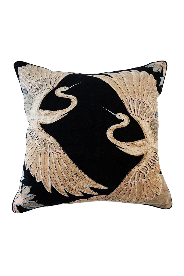Crane Black Cushion Cover - One Hundred Stars