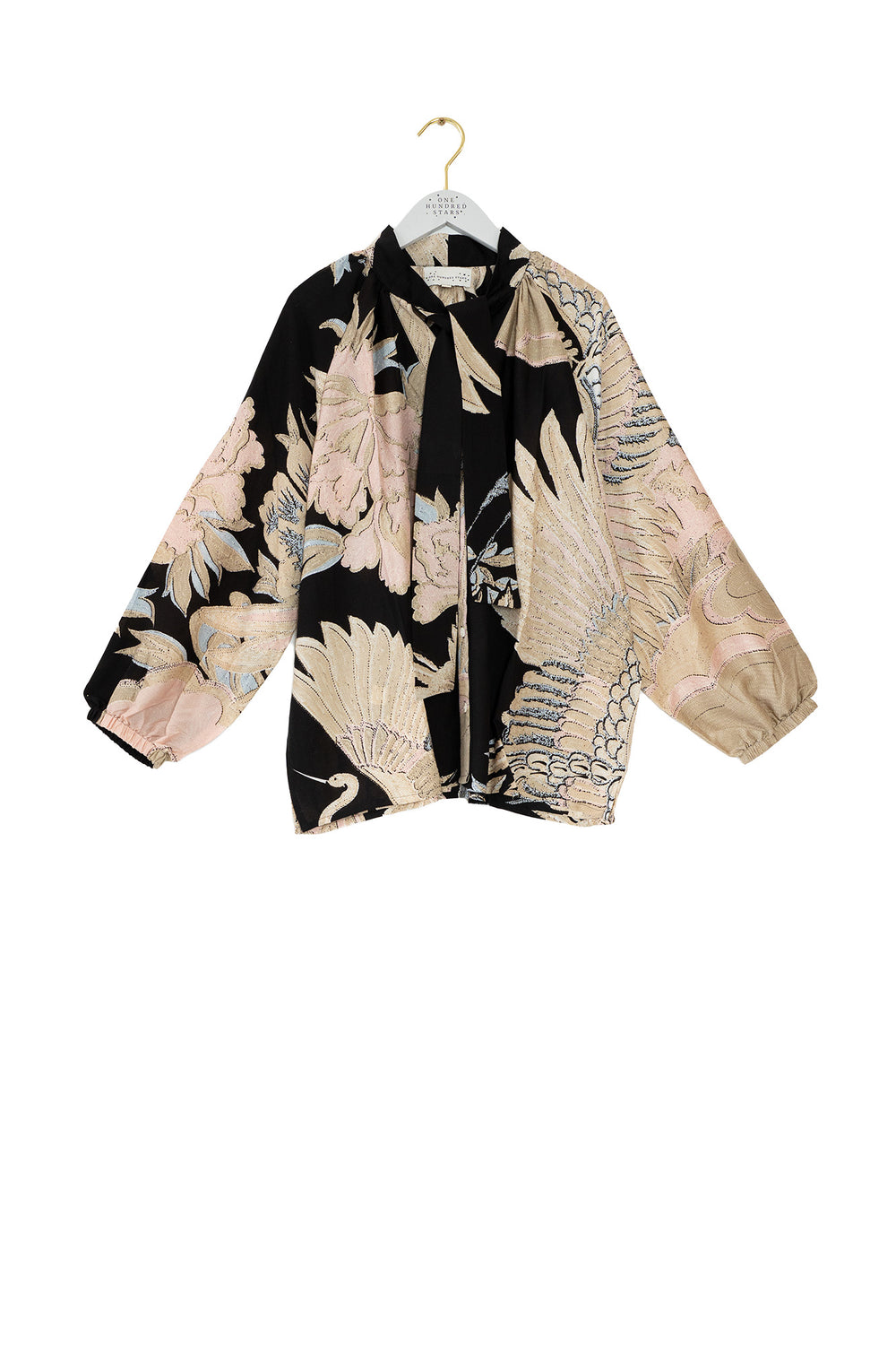 Crane Black PussyBow Blouse - One Hundred Stars