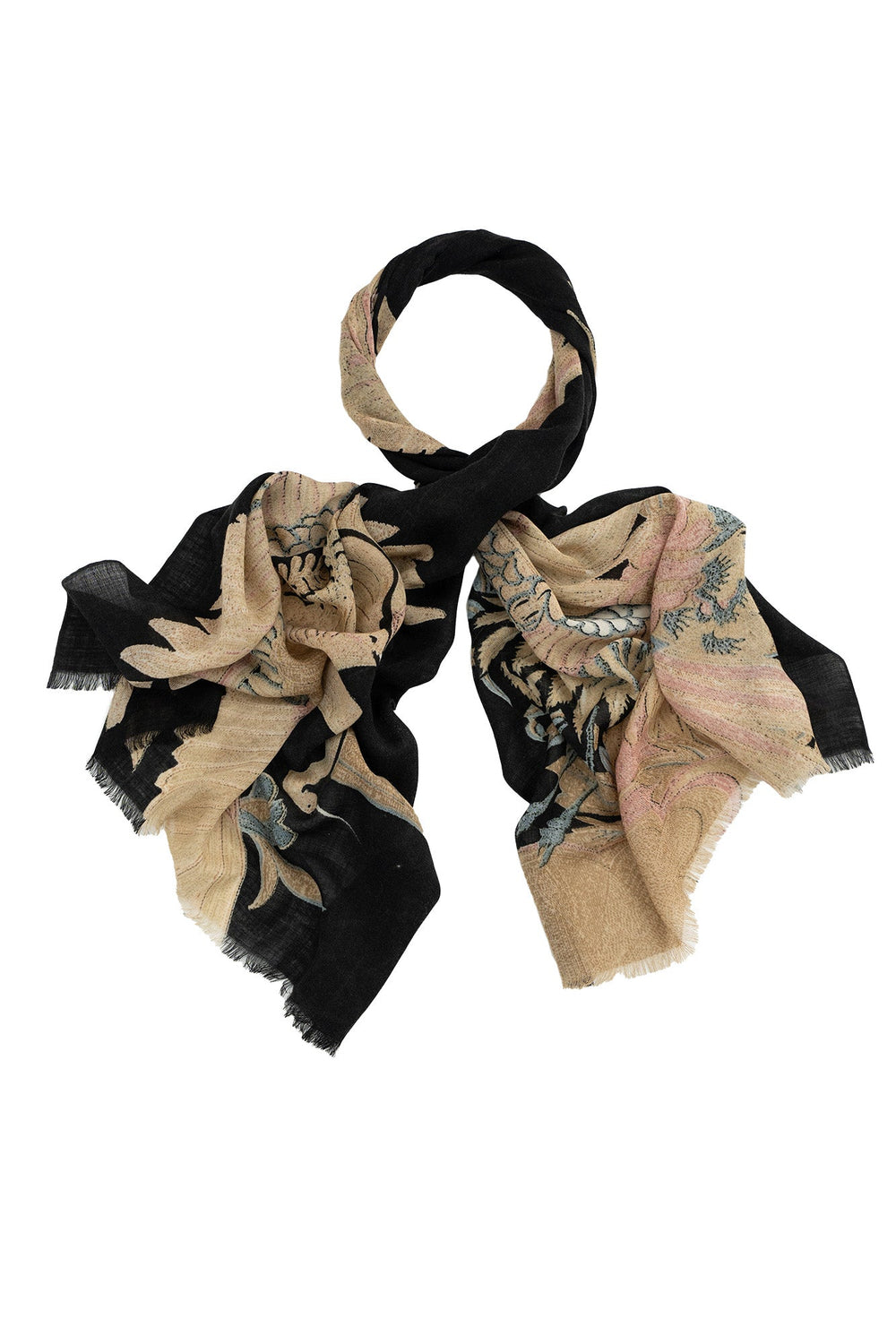 Crane Black Wool Scarf - One Hundred Stars