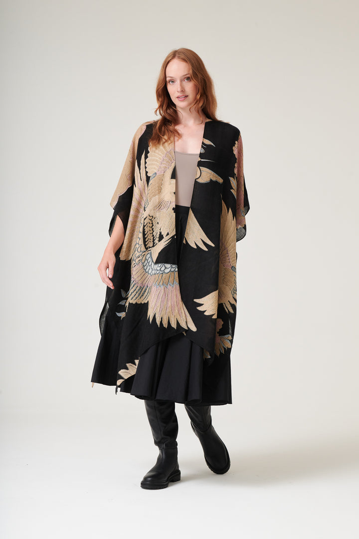 Crane Black Wool Throwover - One Hundred Stars