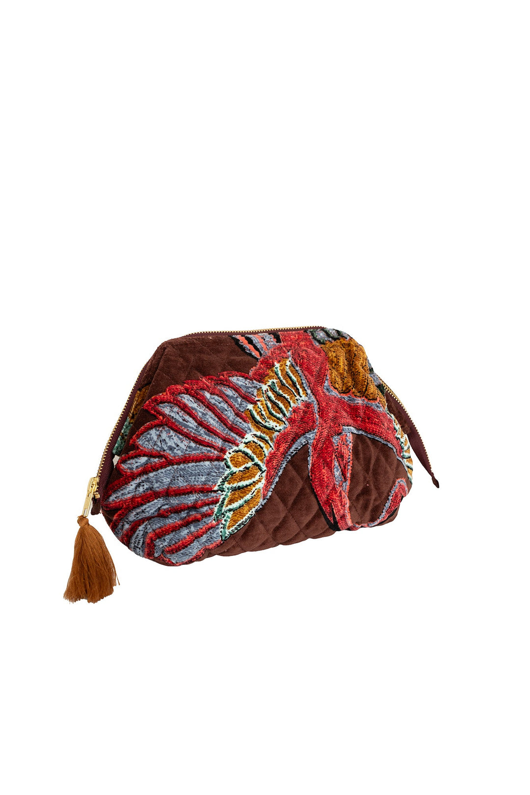 Crane Brown Velvet Pouch - One Hundred Stars