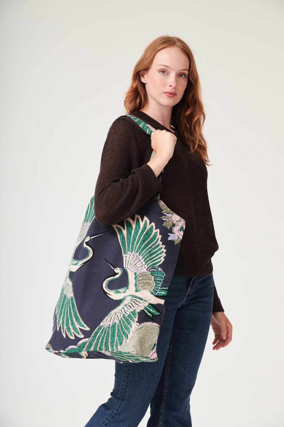 Crane Emerald Canvas Bag - One Hundred Stars