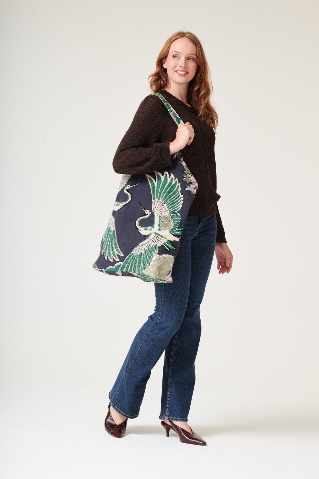 Crane Emerald Canvas Bag - One Hundred Stars