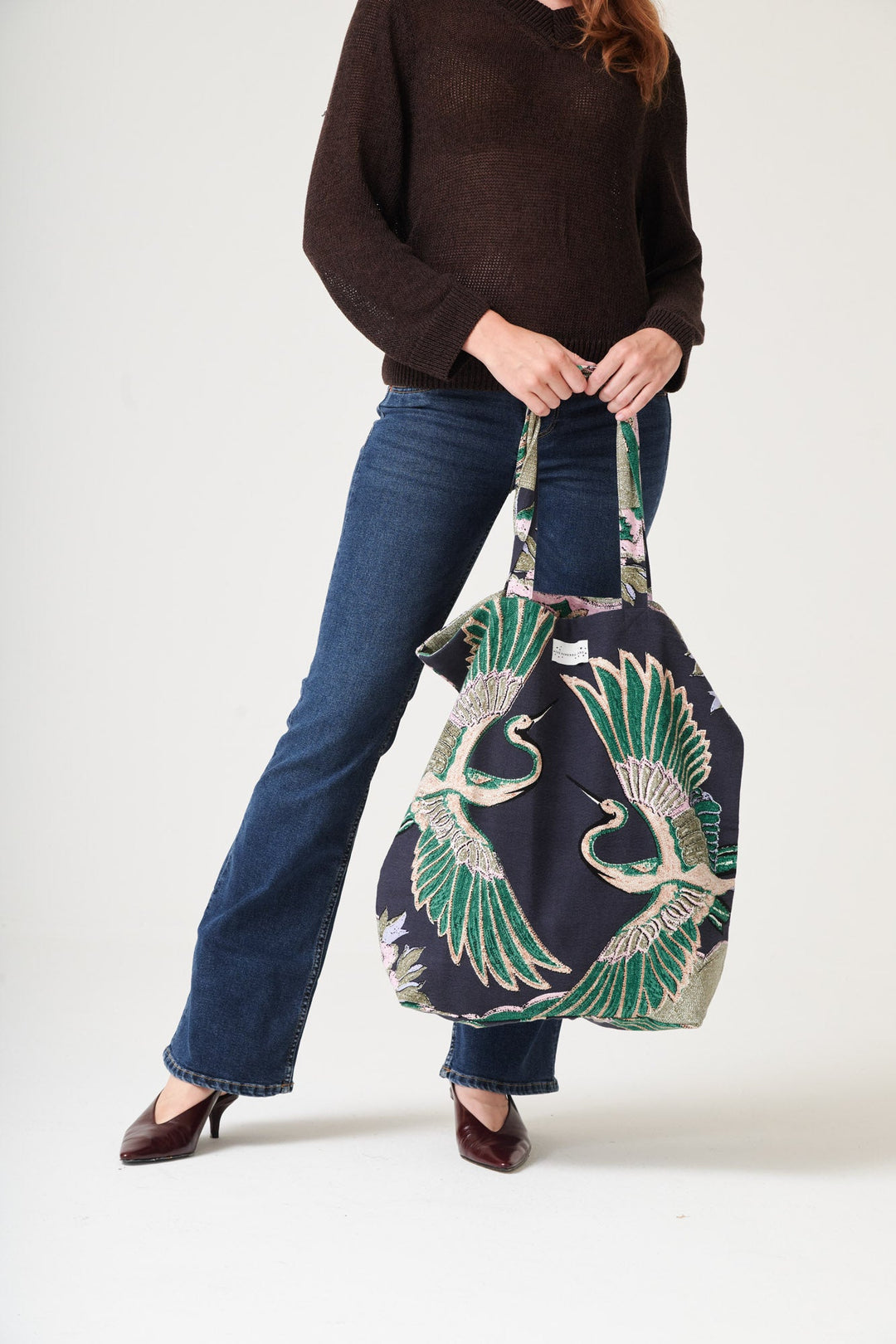 Crane Emerald Canvas Bag - One Hundred Stars