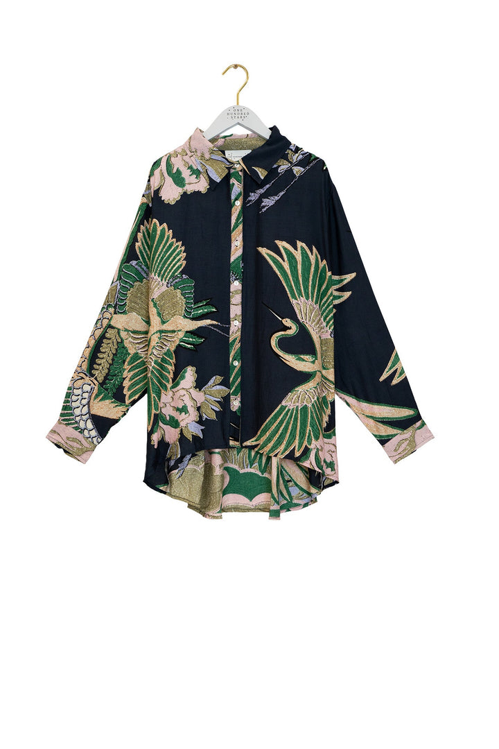 Crane Emerald Oversized Shirt - One Hundred Stars