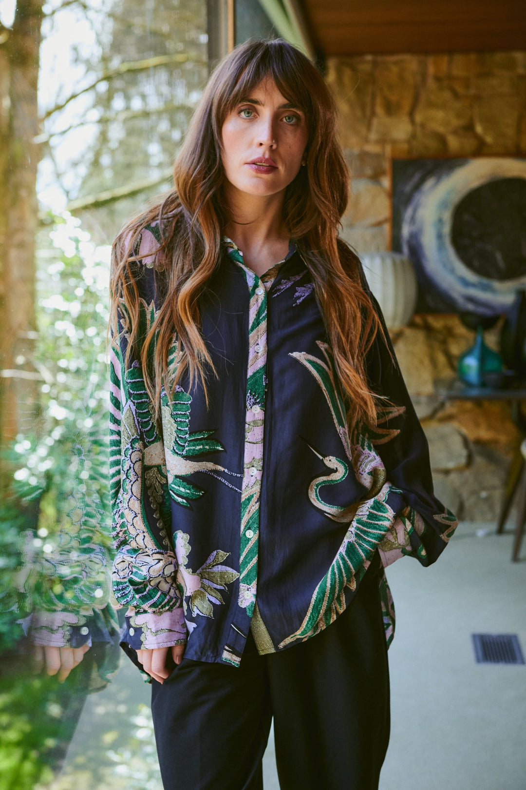 Crane Emerald Oversized Shirt - One Hundred Stars