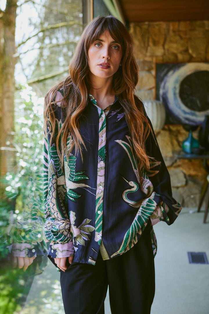 Crane Emerald Oversized Shirt - One Hundred Stars
