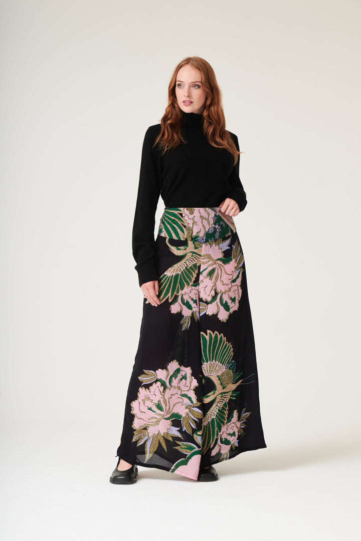 Crane Emerald Crepe Palazzo Pants - One Hundred Stars