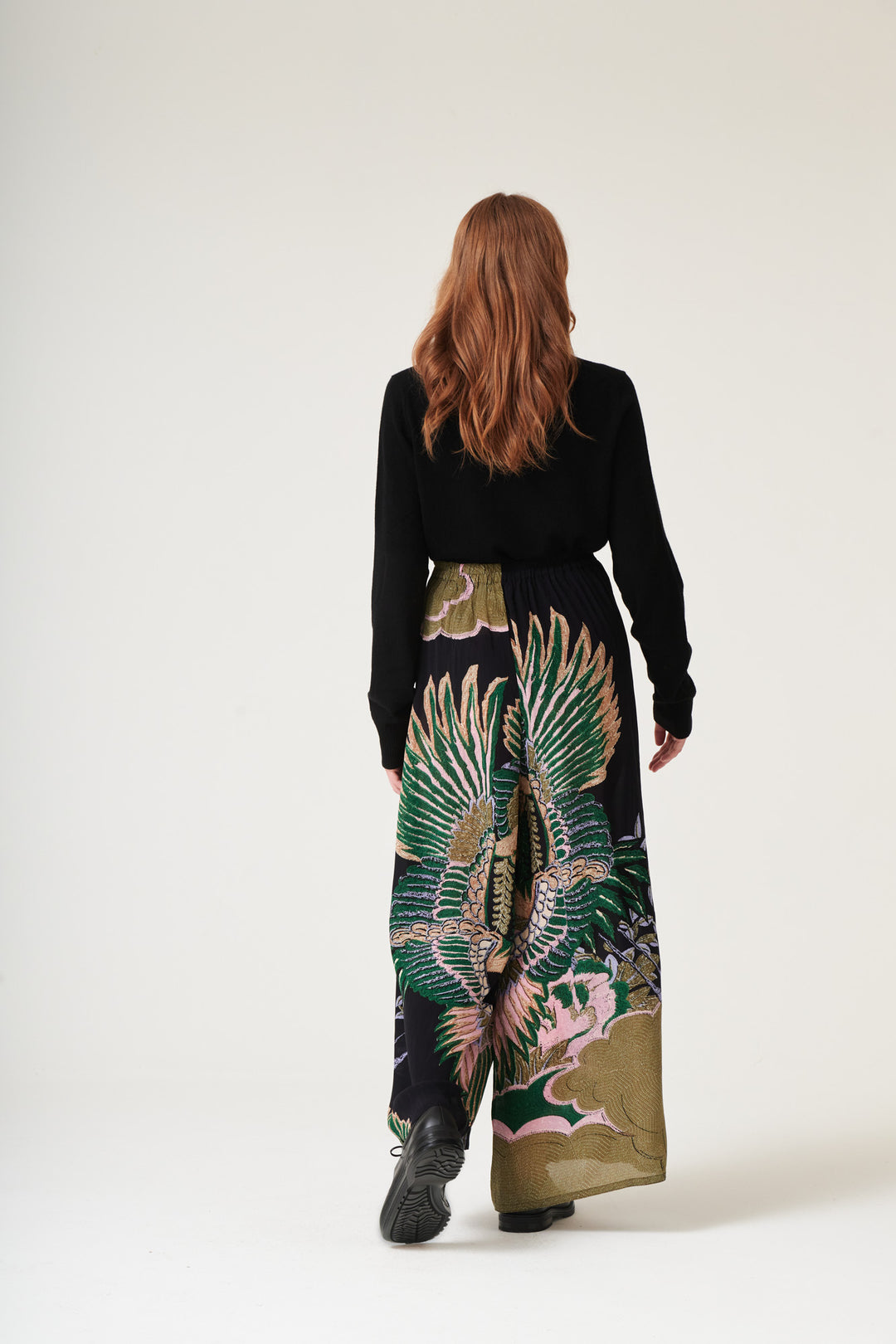 Crane Emerald Crepe Palazzo Pants - One Hundred Stars