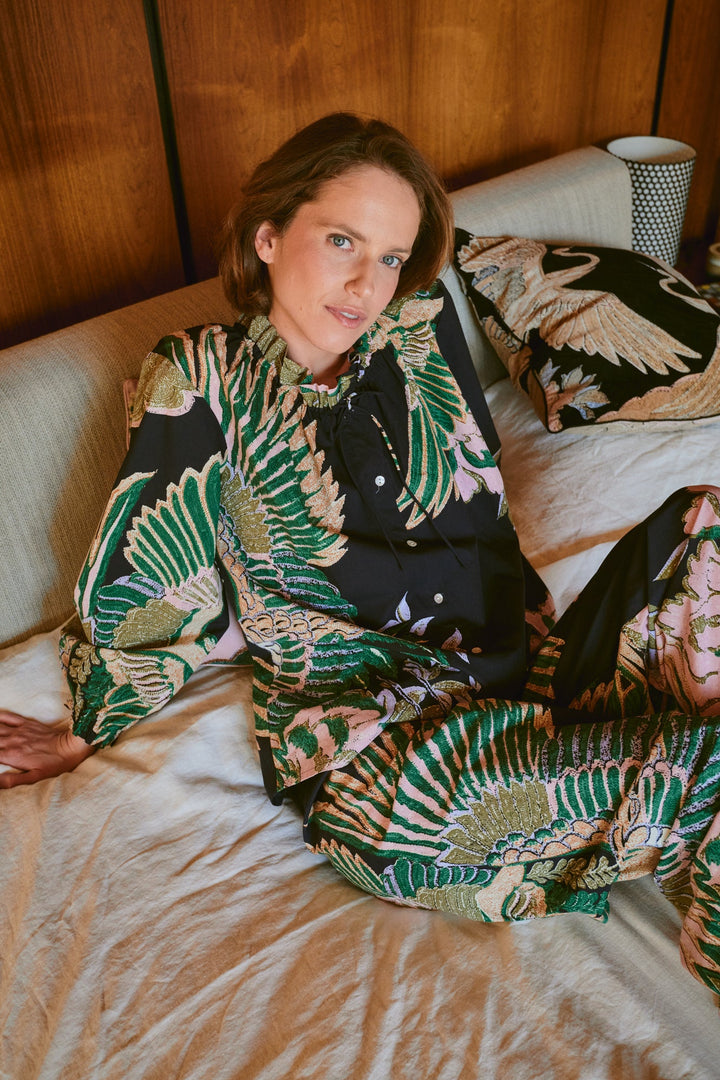 Crane Emerald Poplin Pyjama Set - One Hundred Stars