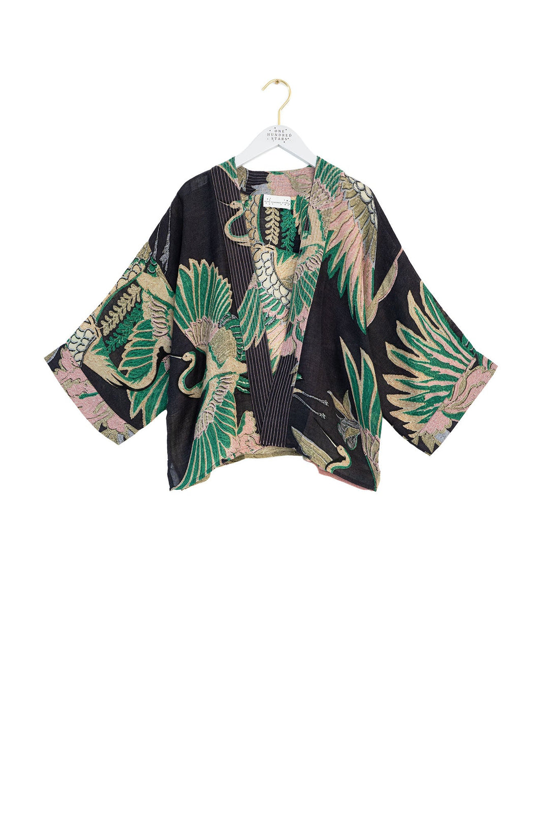 Crane Emerald Wool Kimono