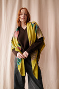 Crane Olive Wool/Silk Square Scarf