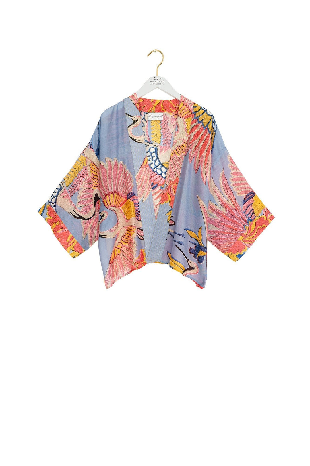Crane Periwinkle Kimono - One Hundred Stars