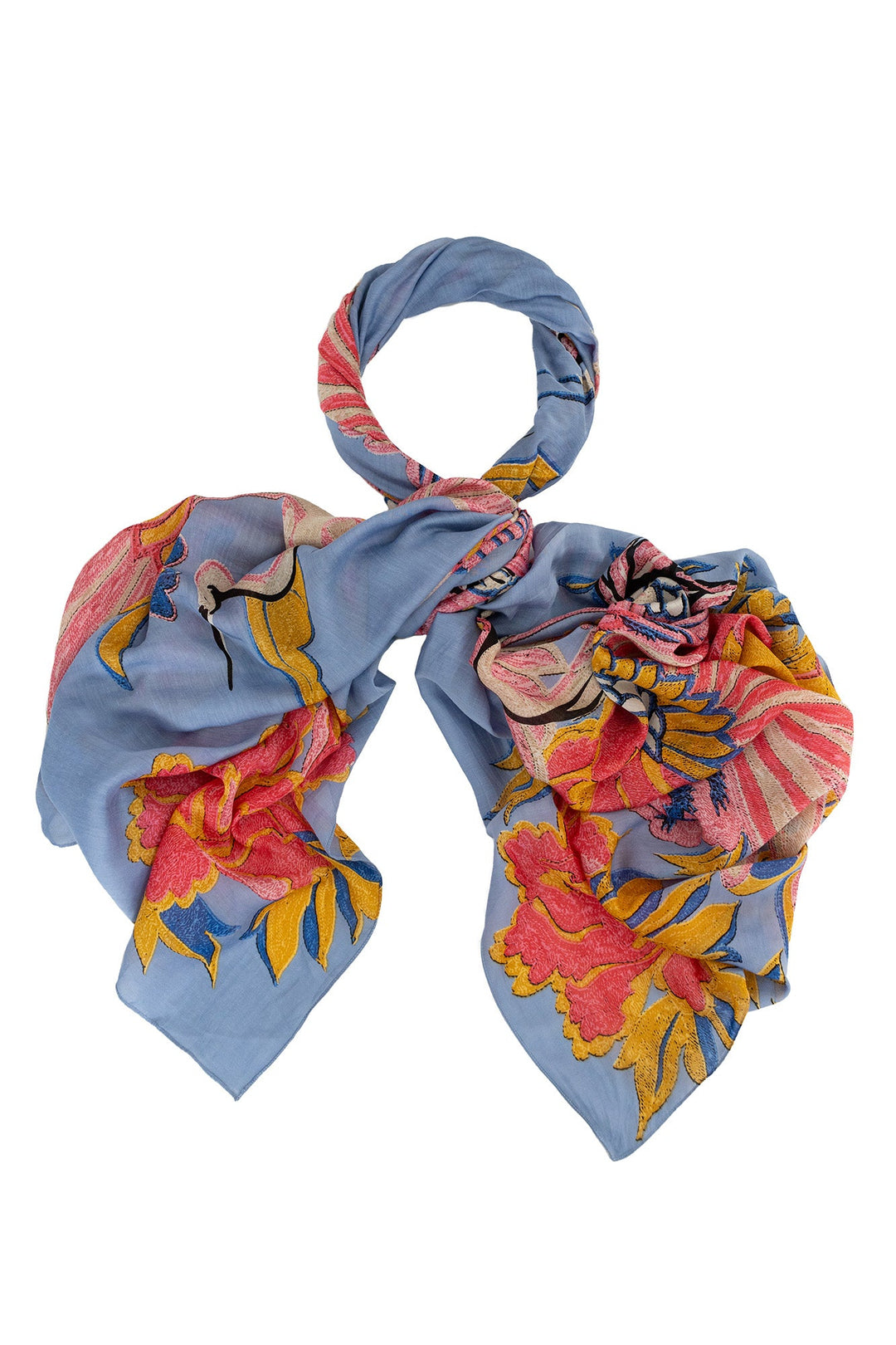 Crane Periwinkle Scarf - One Hundred Stars