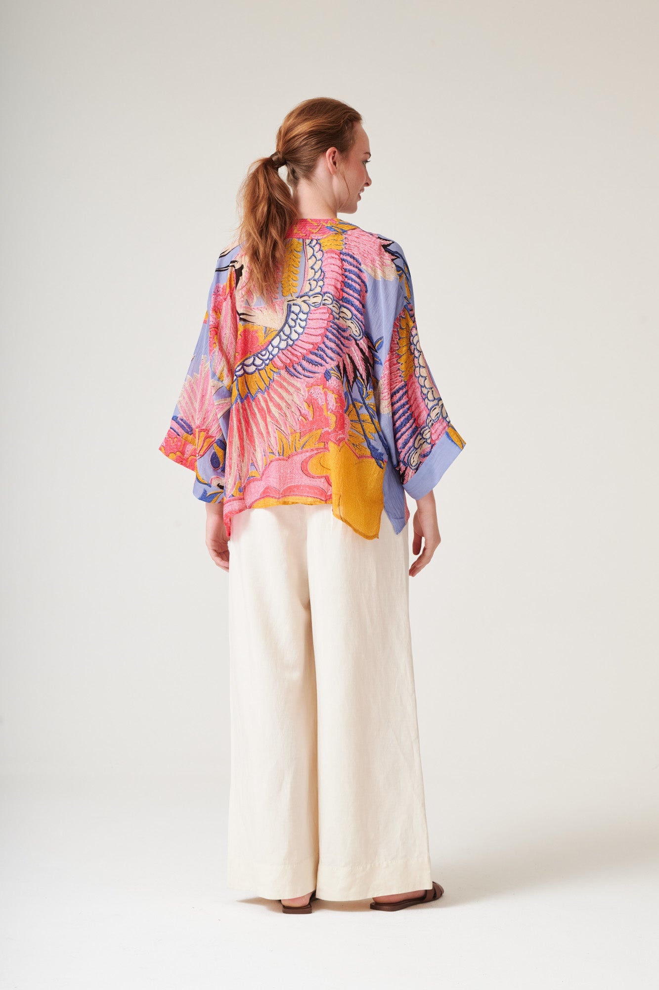 Crane Periwinkle Kimono – One Hundred Stars