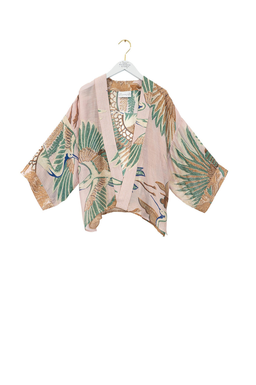 Crane Plaster Pink Kimono - One Hundred Stars